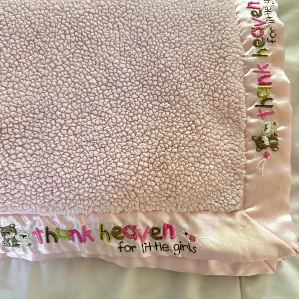 Carters Child of Mine Baby Blanket Thank Heaven for Little Girls Sherpa Bears